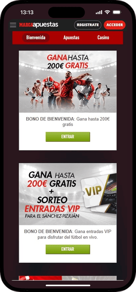 MarcaApuestas Bienvenida Promos